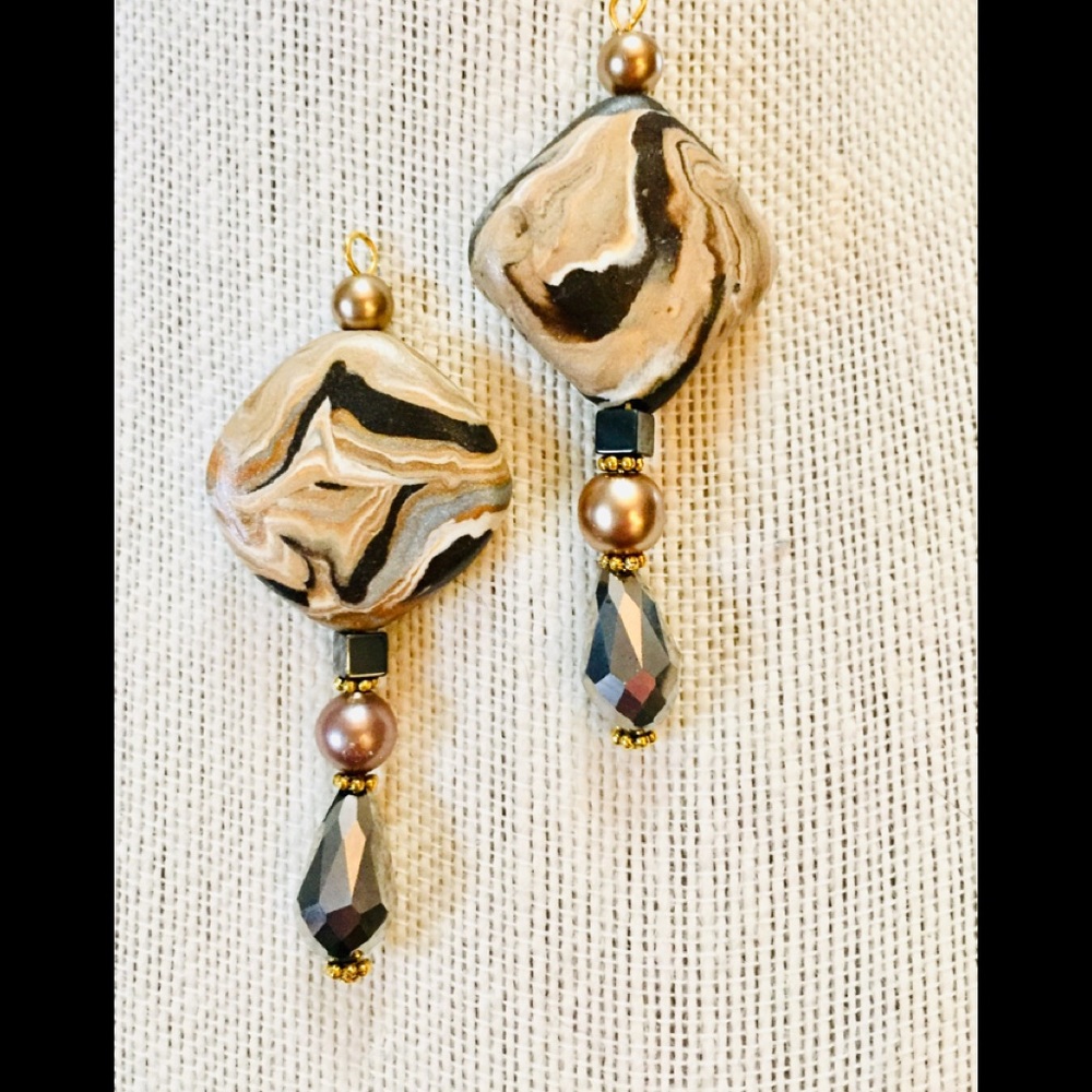 Marbled Clay Handcrafted Earrings